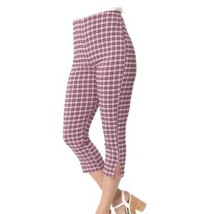Unique Vintage Brand, purple & maroon plaid Capri. Retro pinup style